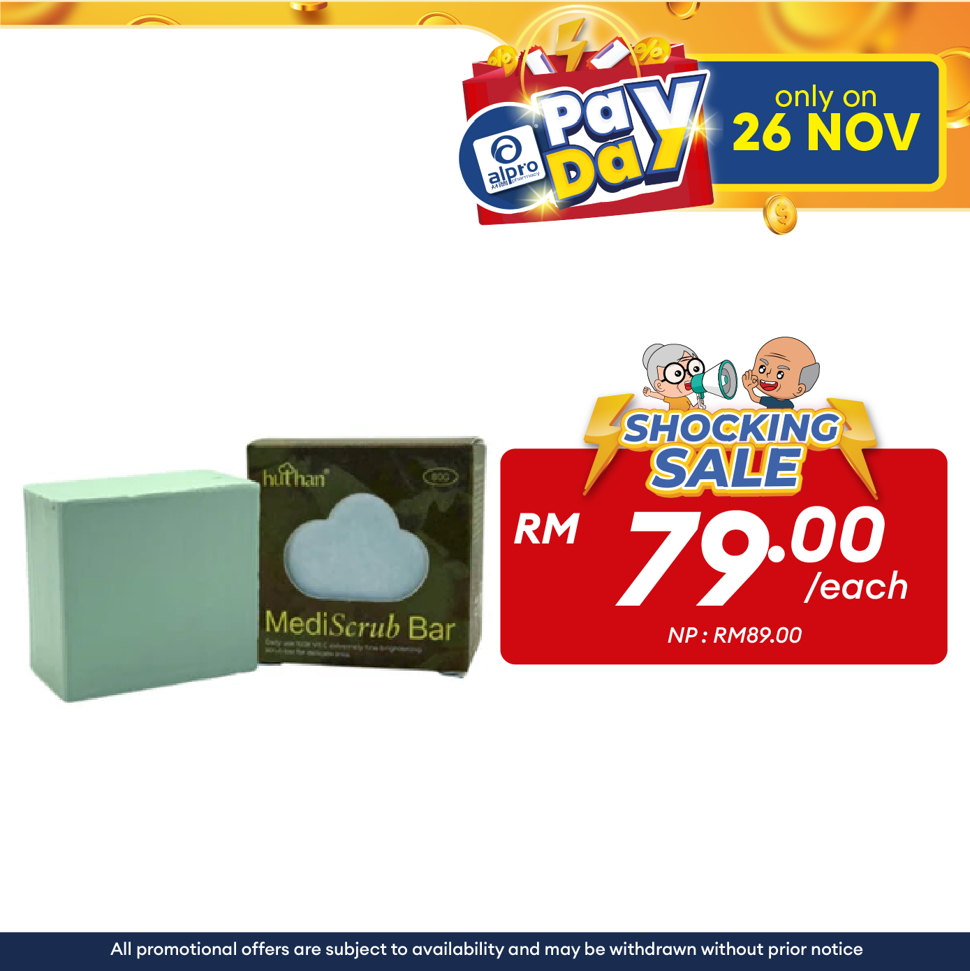 huthan Mediscrub Bar Tropical Skin Lightening Scrub Soap 1s | Specialised on Joint Whitening huthan