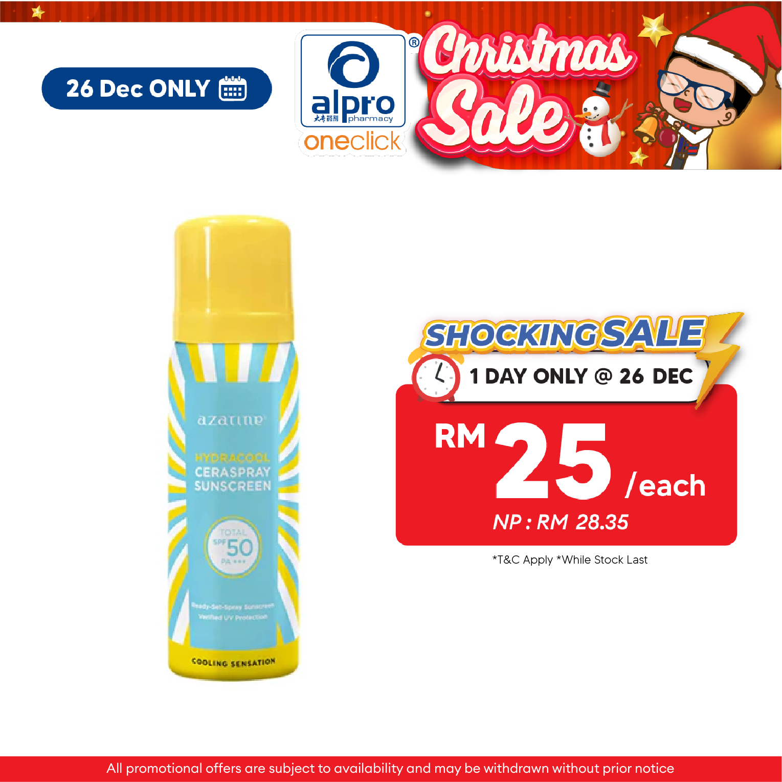 Azarine Hydracool Ceraspray Sunscreen SPF50 PA+++ 50mL | Hydrates & Protect Skin Barrier Alpro Pharmacy