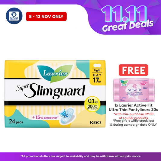 Laurier Super Slim Guard Day 17cm 24s | Ultra Absorbent Alpro Pharmacy