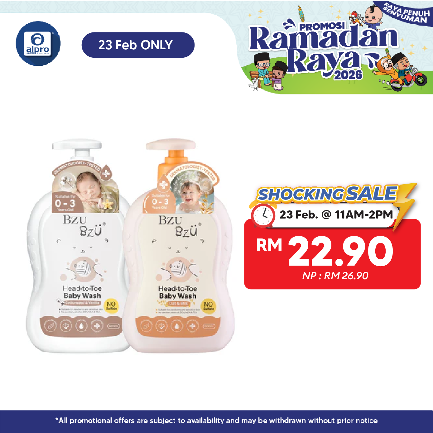 Bzu Bzu Head-To-Toe Baby Wash (Cottonseed & Vanilla/ Oat & Milk) 600mL | Safe For & Protect Sensitive Skin Bzu Bzu