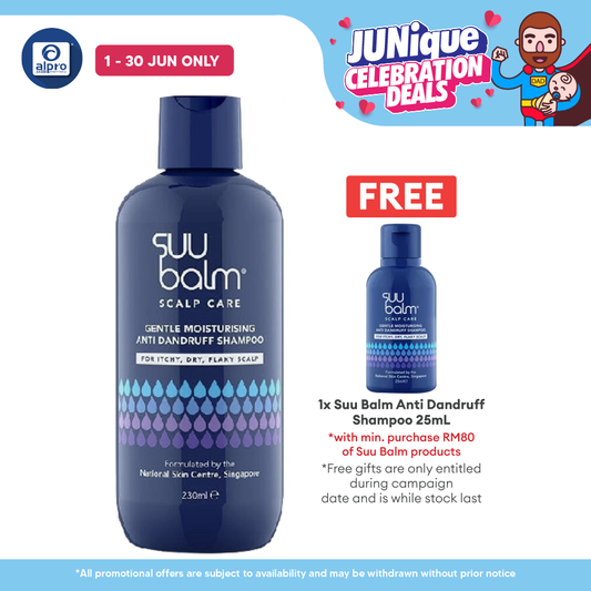 Suu Balm Scalp Care Gentle Moisturising Anti Dandruff Shampoo 230ml | Fragrance-Free Suu Balm