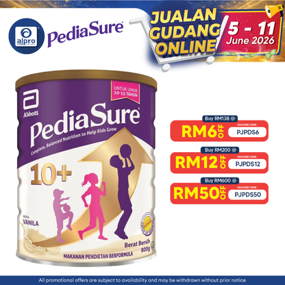 Abbott Pediasure 10+ Vanilla Can 800g | Supports Healthy Digestive System Pediasure