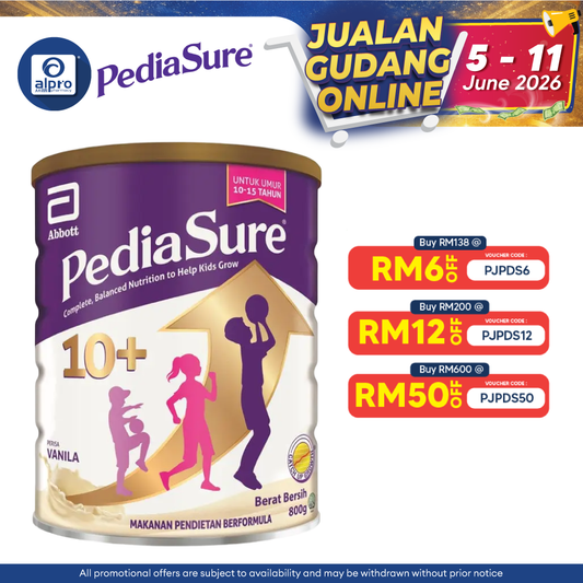 Abbott Pediasure 10+ Vanilla Can 800g | Supports Healthy Digestive System Pediasure