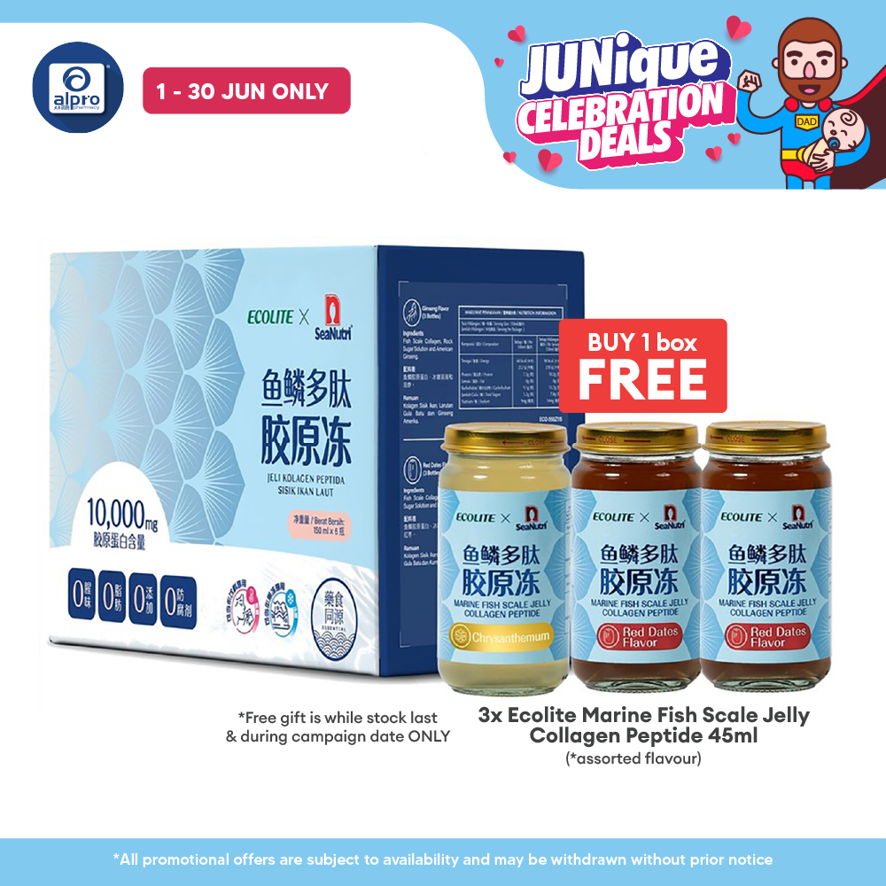 Ecolite Marine Fish Scale Jelly Collagen Peptide 150ml (Chrysanthemum 3s & Red Date 3s) | High Quality Protein Ecolite