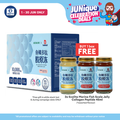 Ecolite Marine Fish Scale Jelly Collagen Peptide 150ml (Chrysanthemum 3s & Red Date 3s) | High Quality Protein Ecolite