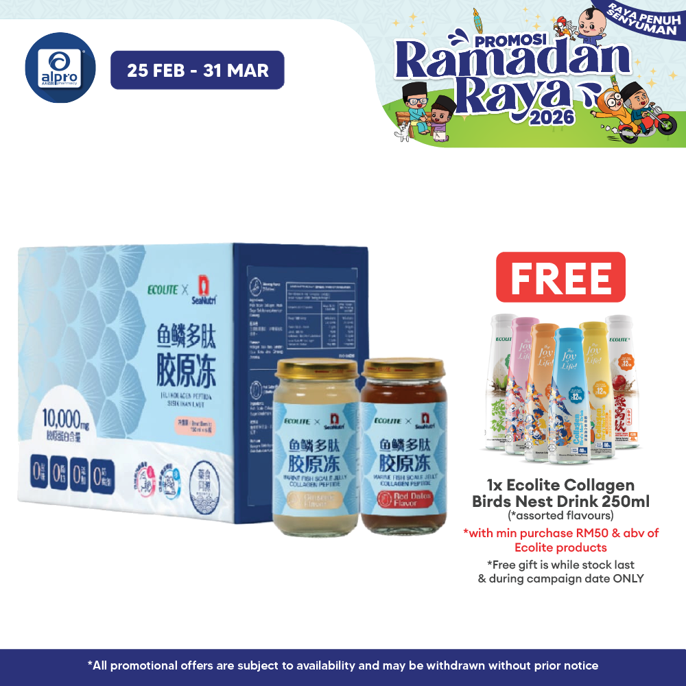 Ecolite Marine Fish Scale Jelly Collagen Peptide 150ml (Chrysanthemum 3s & Red Date 3s) | High Quality Protein Ecolite