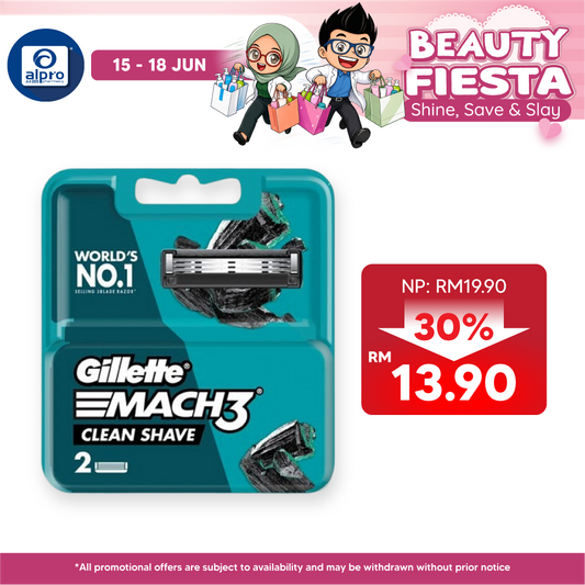 Gillette Mach 3 Clean Shave Cart 2s | Effortless Shave Gillette