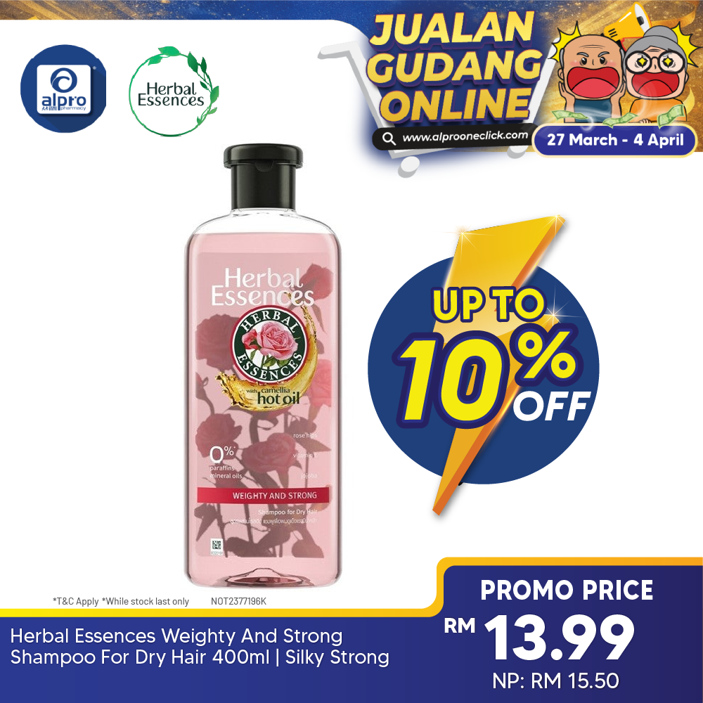 Herbal Essences Weighty And Strong Shampoo For Dry Hair 400ml | Silky Strong Herbal Essences