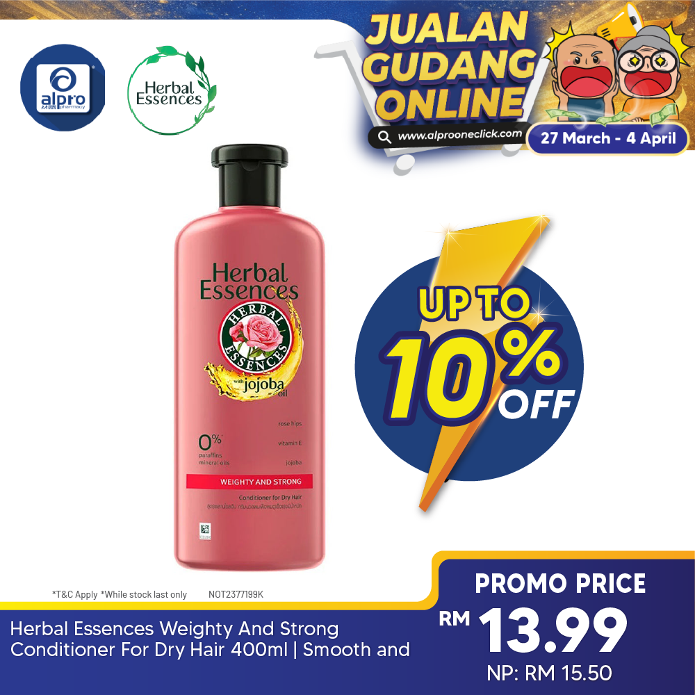 Herbal Essences Weighty And Strong Conditioner For Dry Hair 400ml  |  Smooth and Silky Herbal Essences