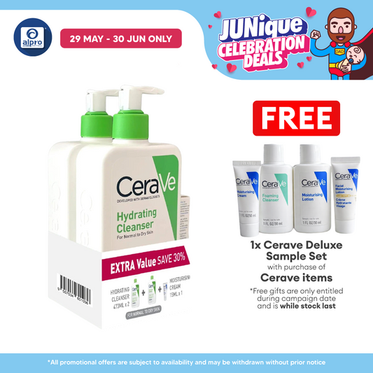 CeraVe Hydrating Cleanser 473mL 2s + Moisturising Cream 15mL | Restore Skin’s Natural Barrier Cerave