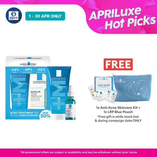 La Roche-Posay Acne Treatment Effaclar Set (Purifying Gel 200mL + Serum 30mL) | Gentle to Skin & Rebalance pH Level La Roche Posay