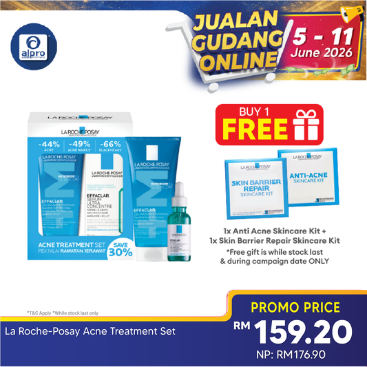 La Roche-Posay Acne Treatment Effaclar Set (Purifying Gel 200mL + Serum 30mL) | Gentle to Skin & Rebalance pH Level La Roche Posay