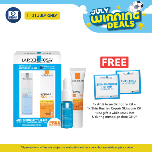 La Roche-Posay Hyalu B5 Trial Kit (Serum B5 10mL + Anthelios SPF50+ Sunscreen 15mL) | Wrinkle Repair & Repluming La Roche Posay