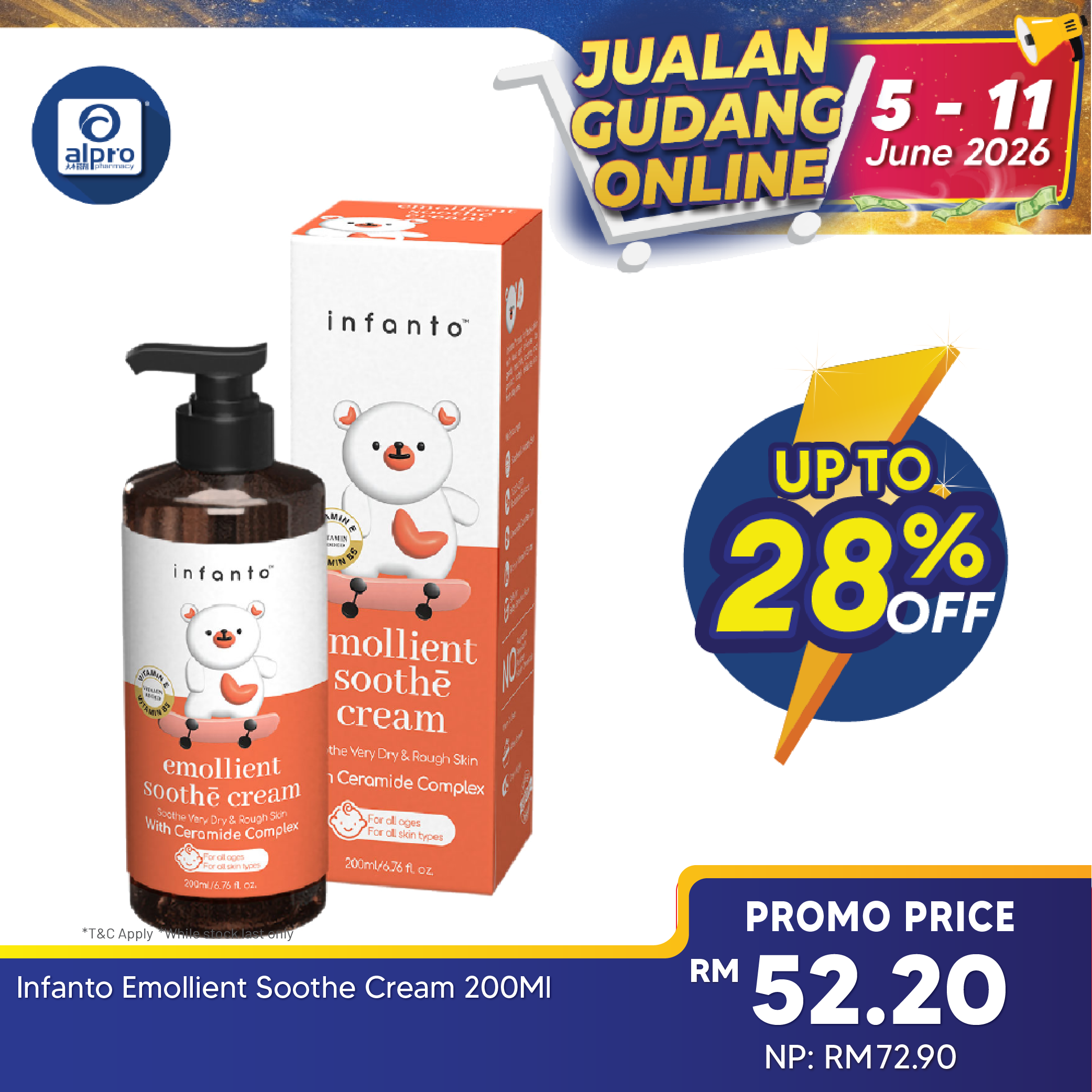 Infanto Emollient Soothe Cream 200ml Infanto