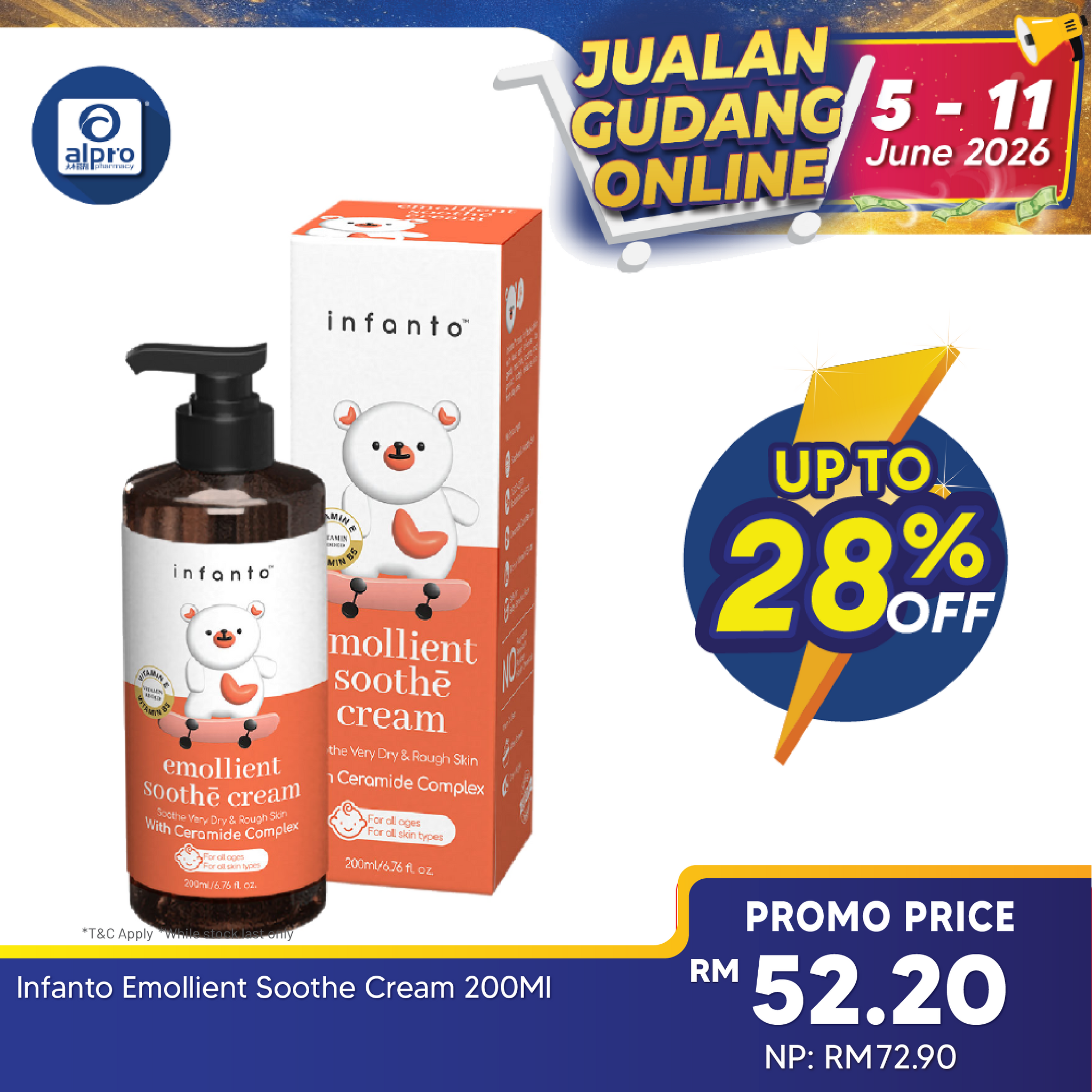 Infanto Emollient Soothe Cream 200ml Infanto