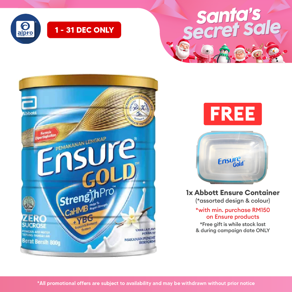 Abbott Ensure Gold Vanilla  YBG Zero Sucrose 800g | Complete Nutrition Ensure