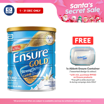 Abbott Ensure Gold Vanilla  YBG Zero Sucrose 800g | Complete Nutrition Ensure