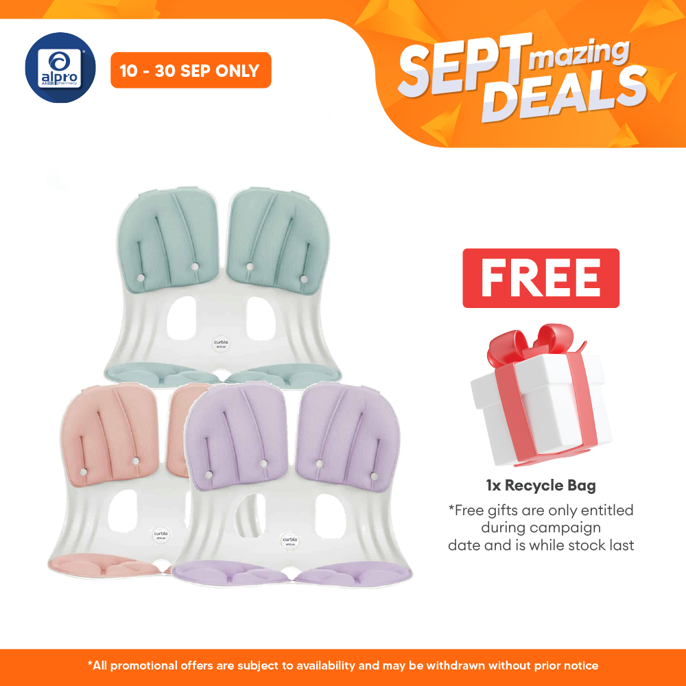 Curble Grand Pastel 1s (Mint/ Peach/ Lavender) | Ergonomic Lumbar Support Alpro Pharmacy