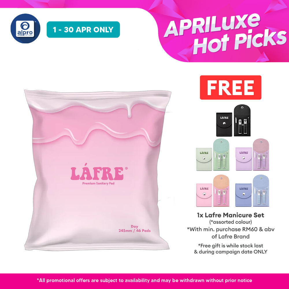 Lafre Premium Sanitary Pads Day Use 245mm 46s | Comfy Dry and Breathable Lafre