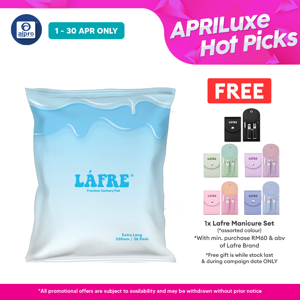 Lafre Premium Sanitary Pads Extra Long 350mm 36pads | Comfy Dry and Breathable Lafre