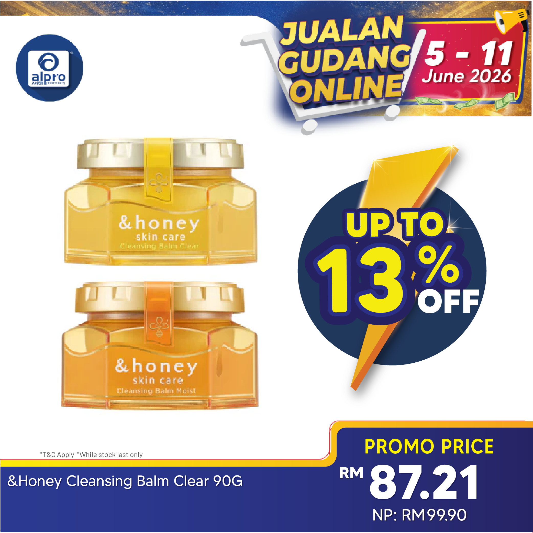 &honey Cleansing Balm (Clear/ Moist) 90g | Premium Beauty Honey Cleanser &honey