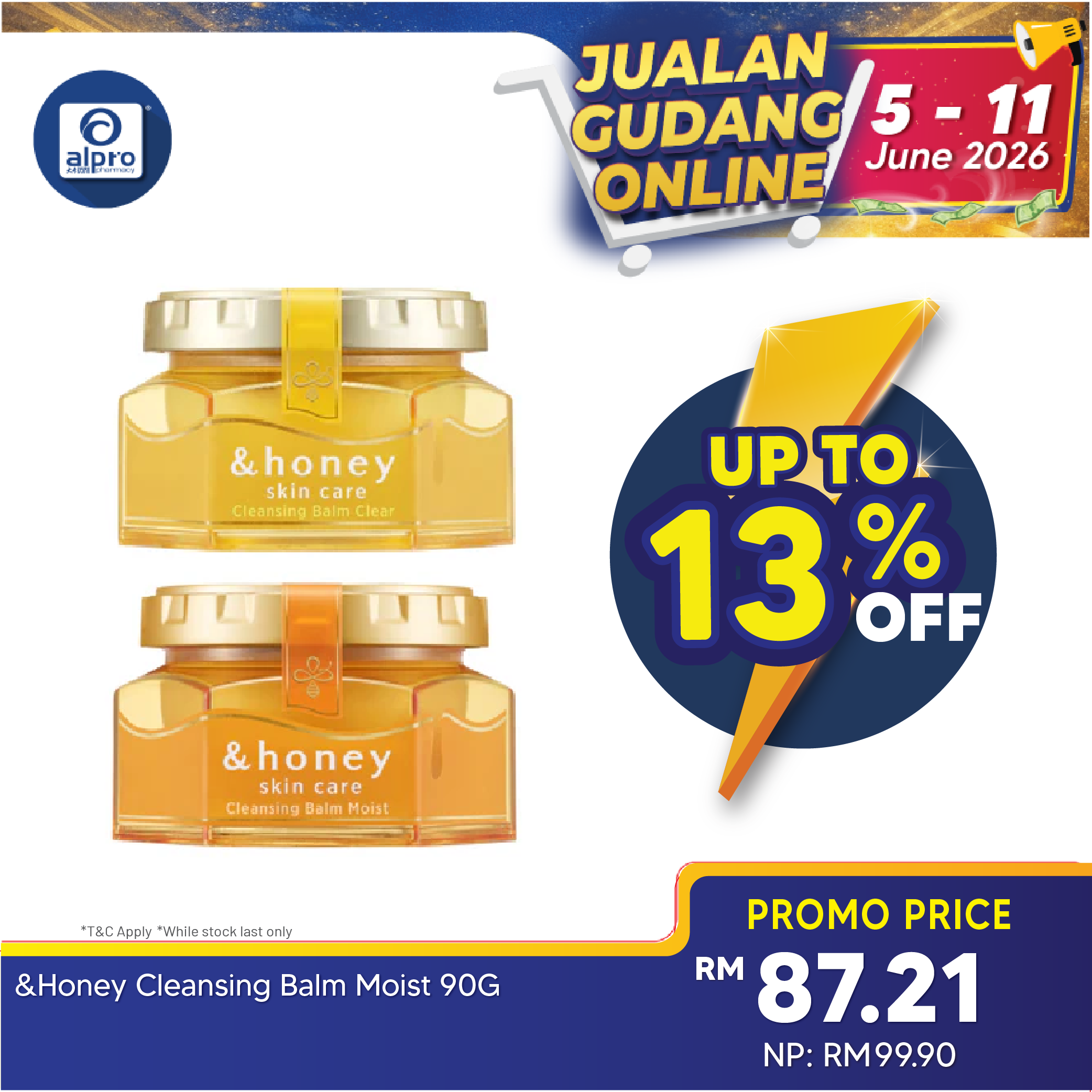 &honey Cleansing Balm (Clear/ Moist) 90g | Premium Beauty Honey Cleanser &honey