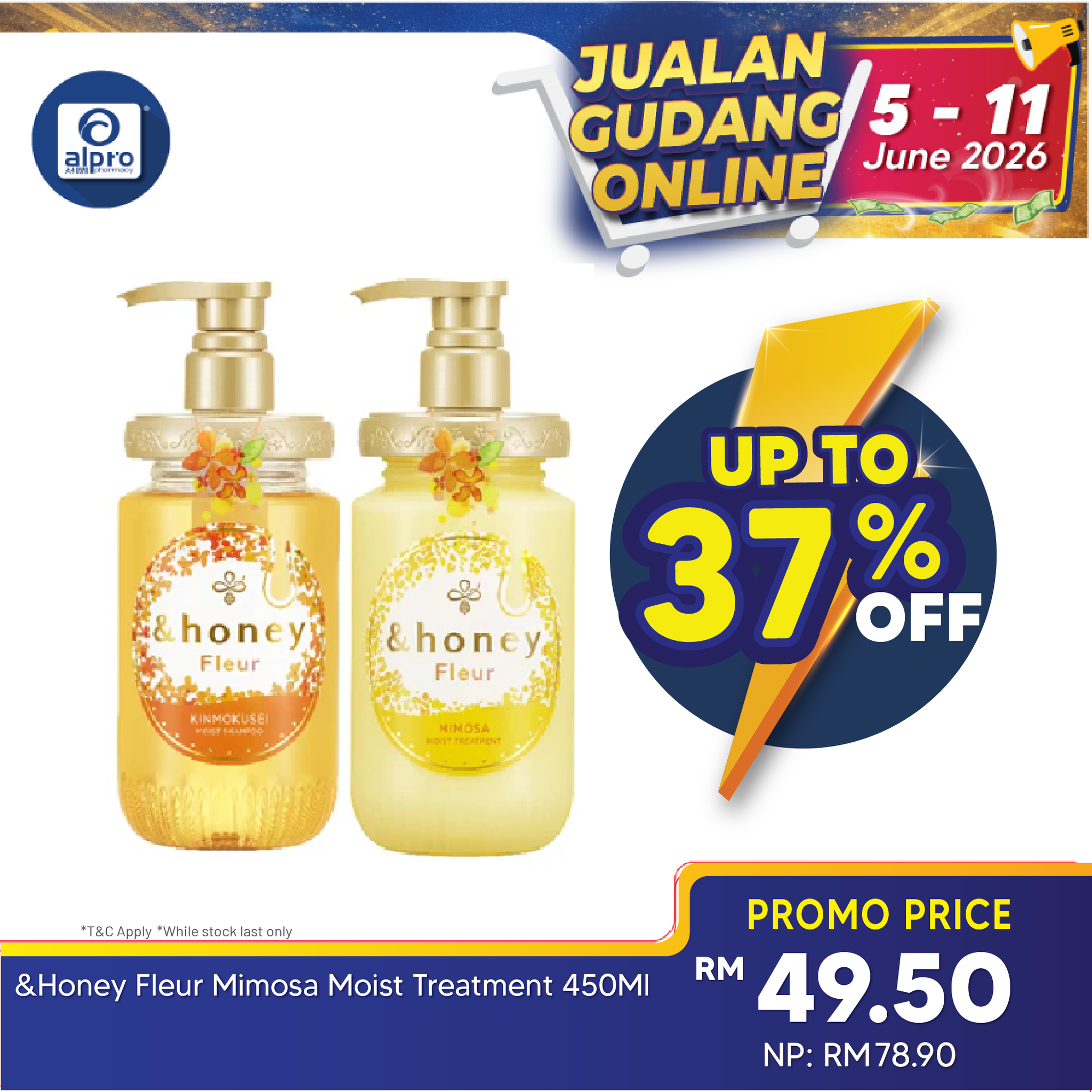 &honey Fleur Kinmokusei Moist (Shampoo/ Treatment) 450mL | Osmanthus Scent & Odor Control &honey