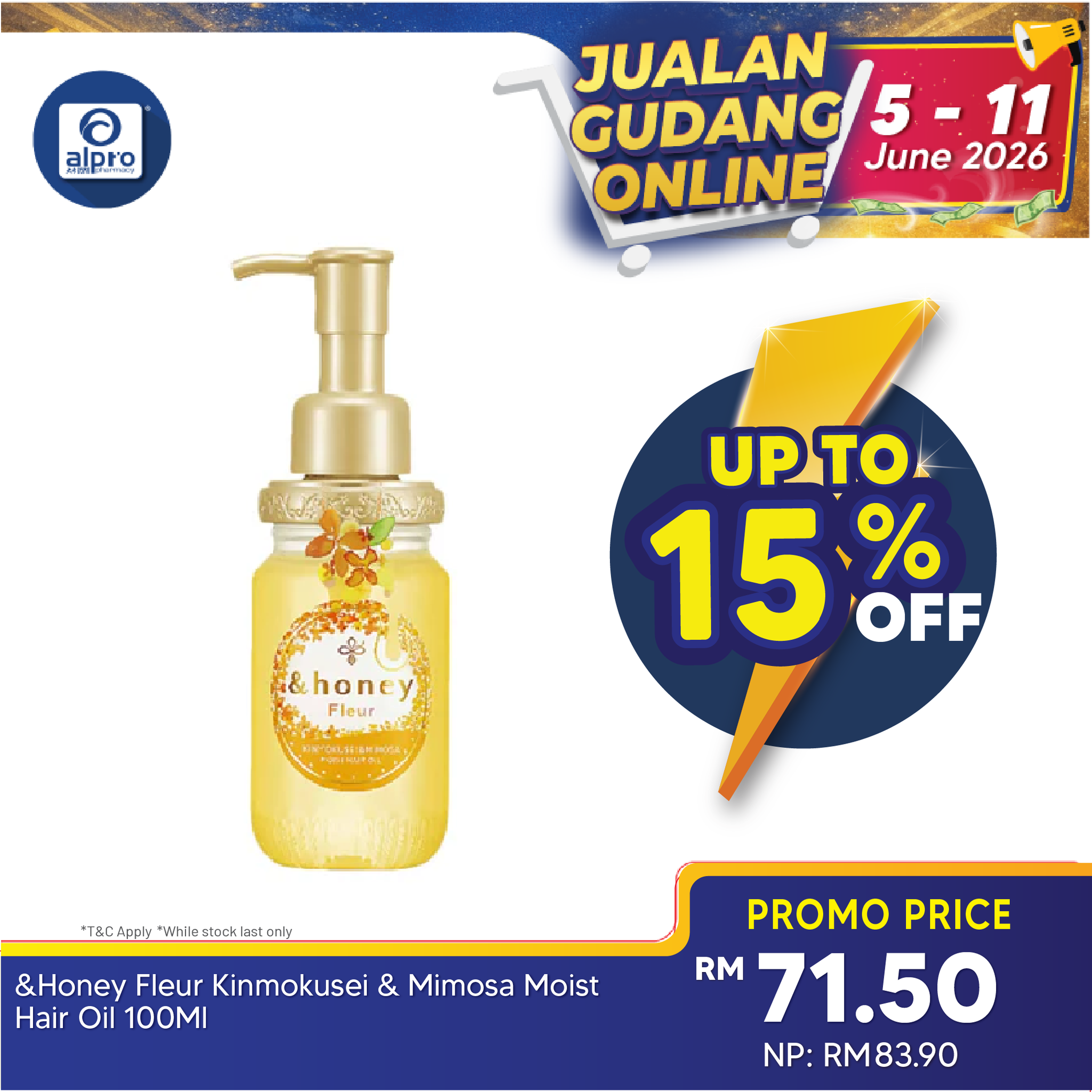 &honey Fleur Kinmokusei & Mimosa Moist Hair Oil 100mL | 140% Longer Lasting Fleur Floral Aroma &honey