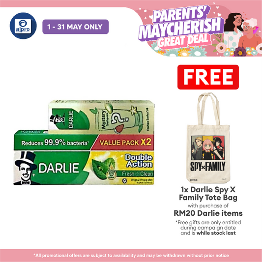 Darlie Double Action 2x 225g Free 1x Blind Box 80g | Oral Protection & Fresher Breath Darlie