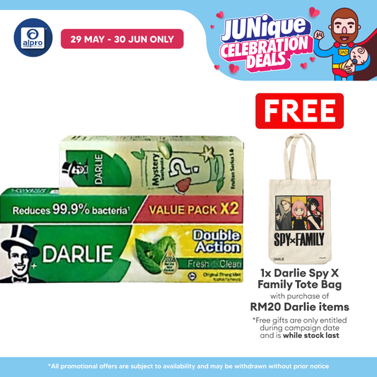 Darlie Double Action 2x 225g Free 1x Blind Box 80g | Oral Protection & Fresher Breath Darlie