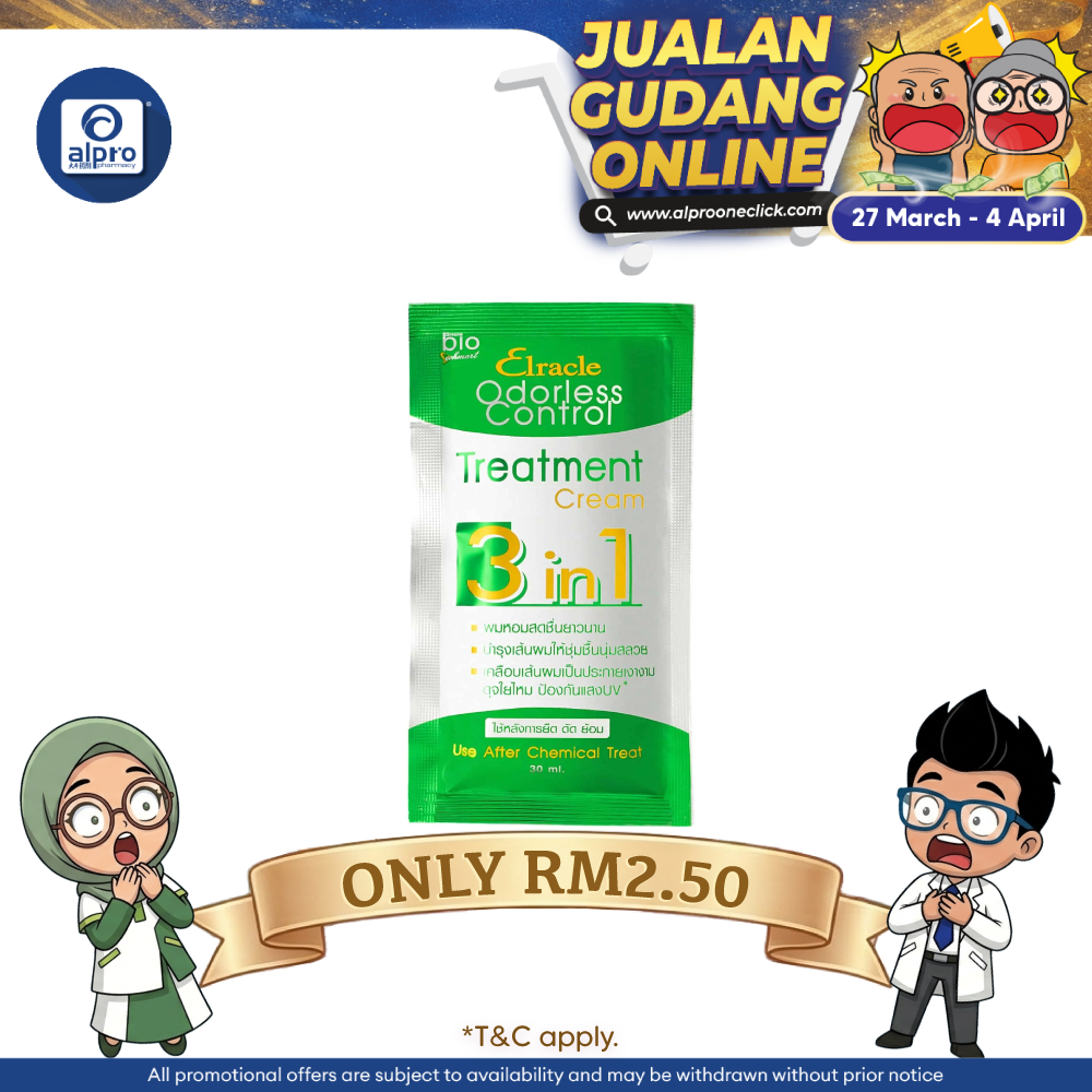 Green Bio Elracle Odorless Control 3-in-1 Treatment Cream 30mL | Neutralizes Lingering Chemical Smells Alpro Pharmacy