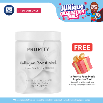 Prurity Collagen Boost Mask 48g ×16s | Prevent Skin Dryness, Sagging & Dullness Prurity