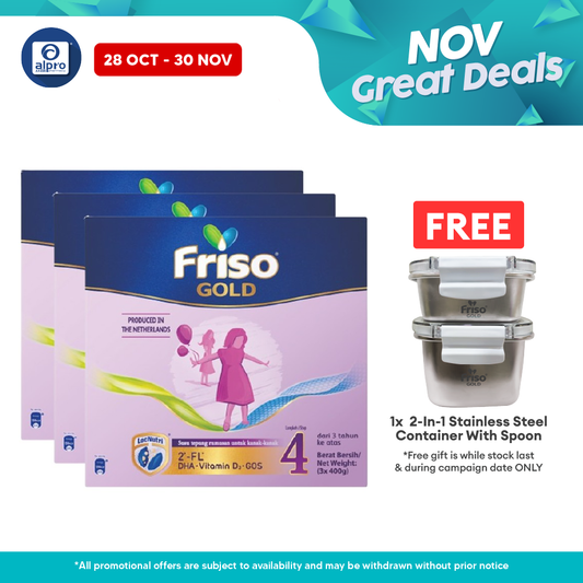 Friso Gold Step 4 3x1.2kg| Supports Child Overall Growth Friso
