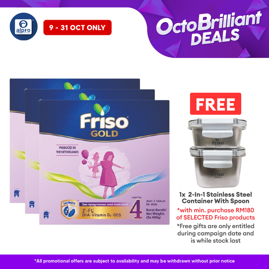 Friso Gold Step 4 3x1.2kg| Supports Child Overall Growth Friso