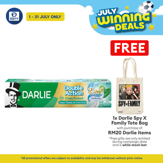 Darlie Toothpaste Double Action Fresh Protect 2-in-1 160g  | Combat Bad Breath & Protect Gums Darlie