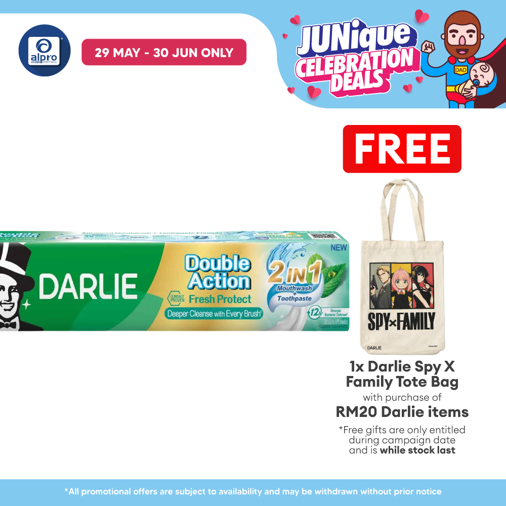 Darlie Toothpaste Double Action Fresh Protect 2-in-1 160g  | Combat Bad Breath & Protect Gums Darlie