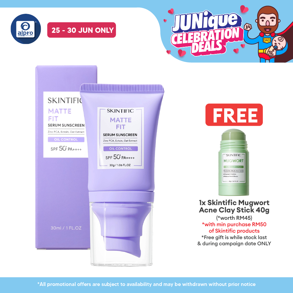 Skintific Matte Fit Serum Sunscreen 30g | Matte Finish & No White Cast Skintific