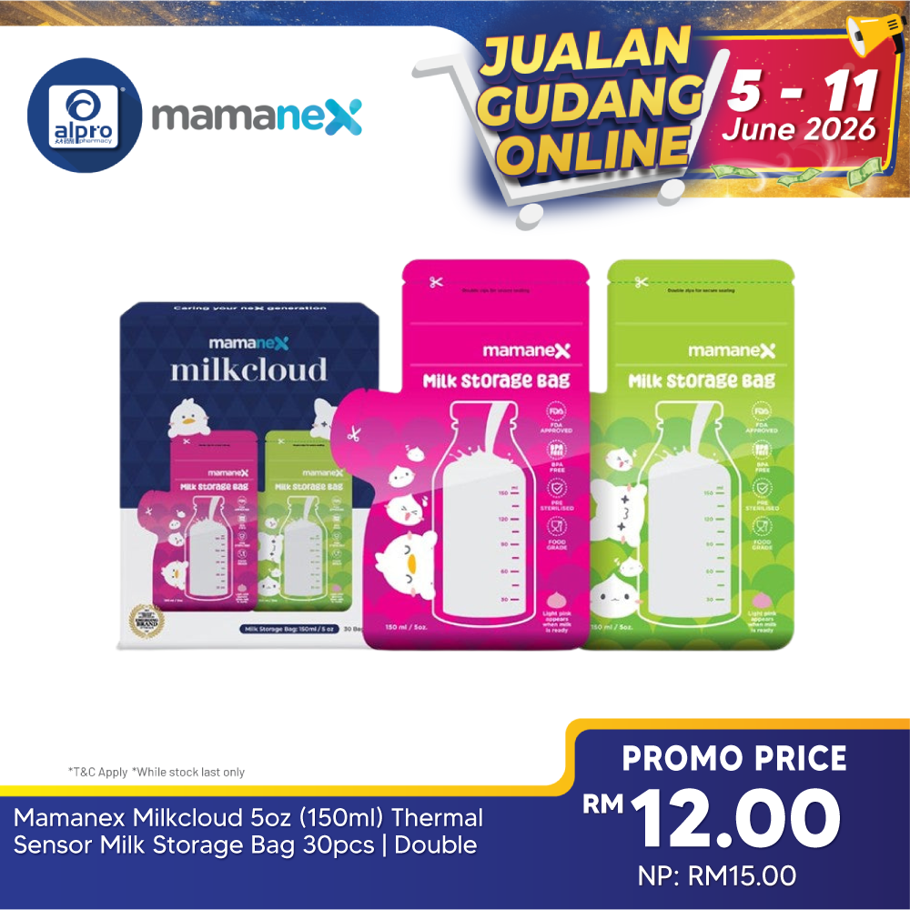 Mamanex Milkcloud 5oz (150ml)  Thermal Sensor Milk Storage Bag 30pcs | Double Zipper Lock Mamanex