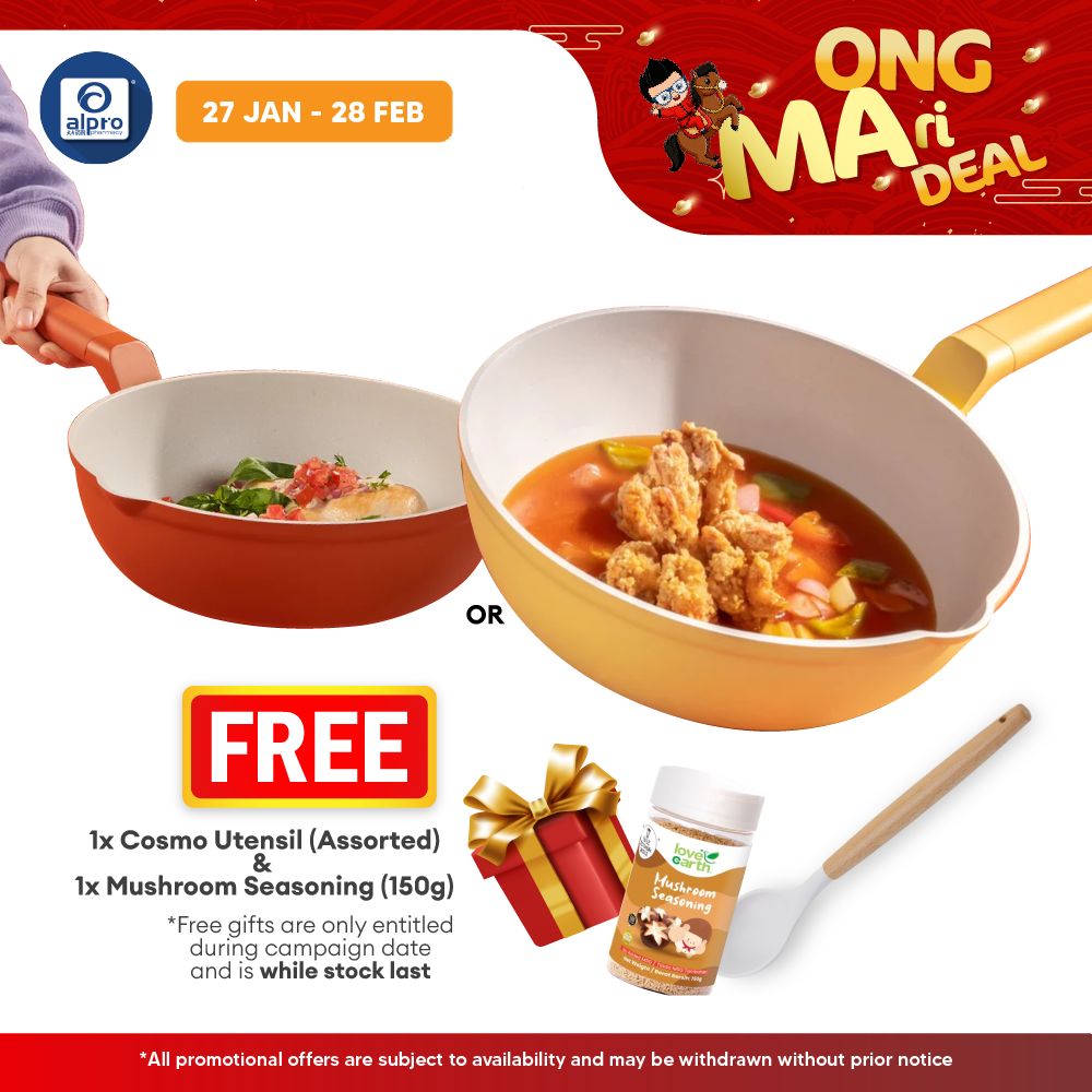 Montigo Cosmic Cookware Galaxy Deep Fry Pan 26cm (Terracotta/ Yellow) Montigo