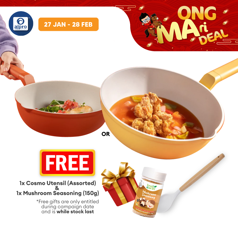 Montigo Cosmic Cookware Galaxy Deep Fry Pan 26cm (Terracotta/ Yellow) Montigo