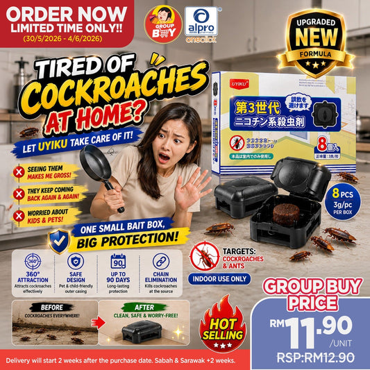 [Group Buy Delivery Starts: 07/07/2026] Uyiku 8-Pack Upgraded Cockroach Killer Bait Box Group Buy