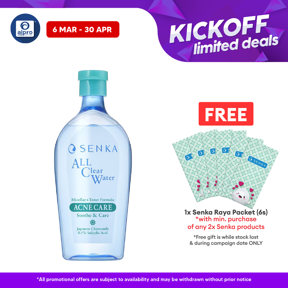Senka All Clear Micellar Water 400ml (Fresh/ Bright/ Acne Care) | Effectively Cleanses Skin Senka