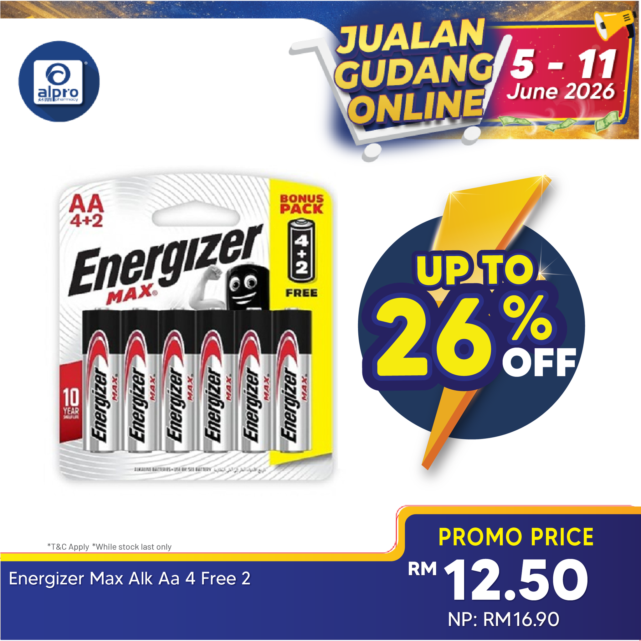 Energizer Max Alk 4 Free 2 (AA/AAA) Energizer