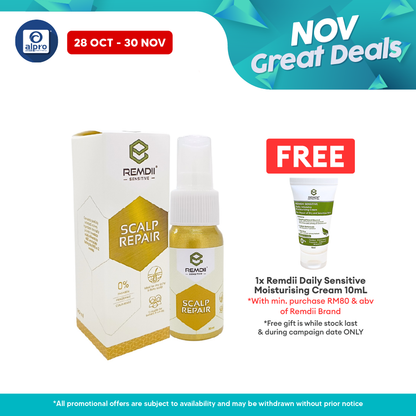 Remdii Scalp Repair Spray 30mL | Moisturise Dry, Itchy & Flaky Scalp Remdii