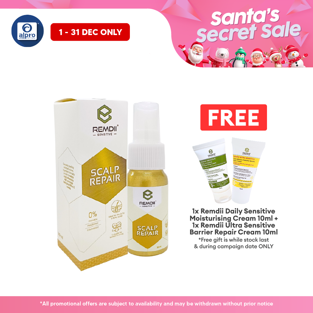 Remdii Scalp Repair Spray 30mL | Moisturise Dry, Itchy & Flaky Scalp Remdii