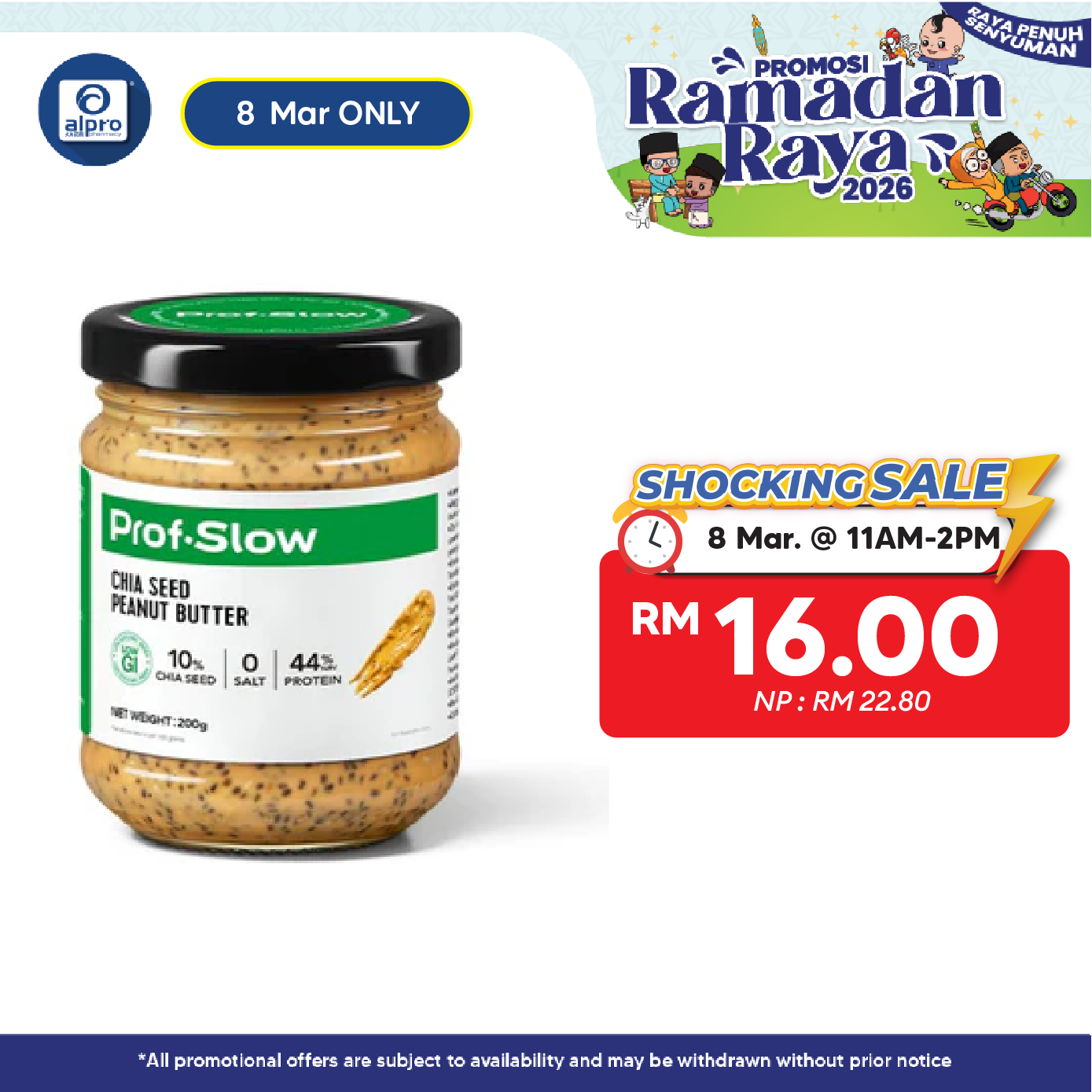 Prof. Slow Chia Seed Peanut Butter 200G | Maintain Blood Sugar Level Prof. Slow