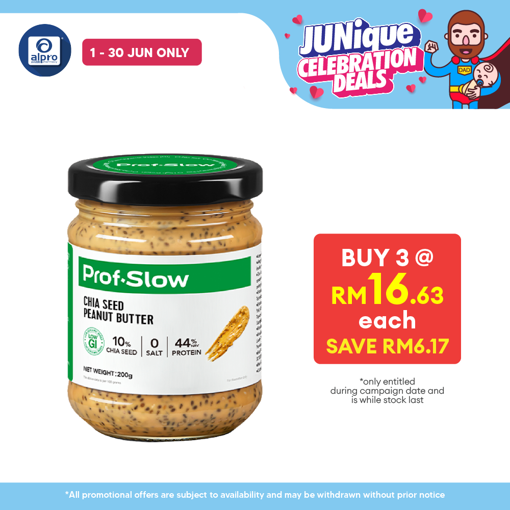 Prof. Slow Chia Seed Peanut Butter 200G | Maintain Blood Sugar Level Prof. Slow