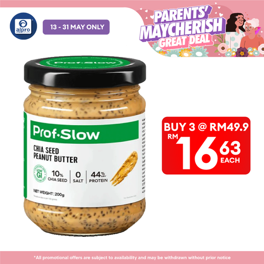 Prof. Slow Chia Seed Peanut Butter 200G | Maintain Blood Sugar Level Prof. Slow