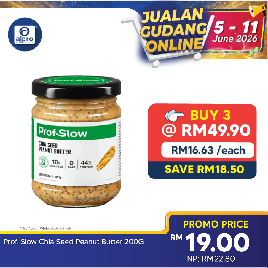 Prof. Slow Chia Seed Peanut Butter 200G | Maintain Blood Sugar Level Prof. Slow
