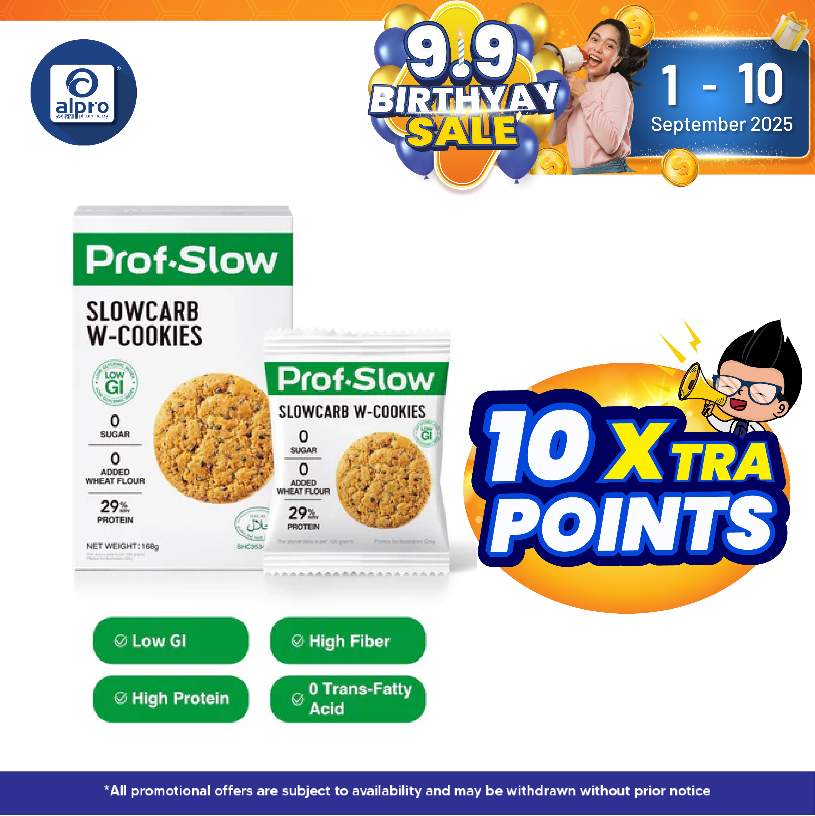Prof. Slow W-Cookies 10g x 16 | Weight Management & Blood Sugar Control Prof. Slow